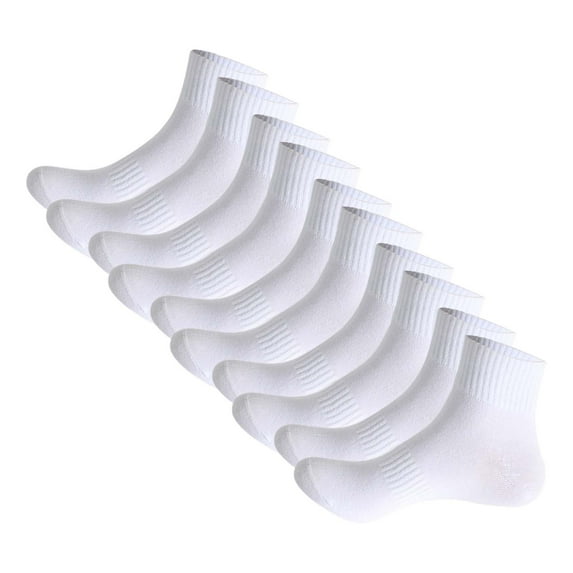 CHEGUTA Crew Socks for Men Mid Calf Socks Solid Color Cotton Athletic Socks 6 Pairs White