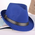 thumbnail image 1 of CHEGUTA Hats for Women Men Fedora Hat Breathable Soft Cool Jazz Summer Outdoor Beach Sun Cap Solid Color Hats Blue, 1 of 3