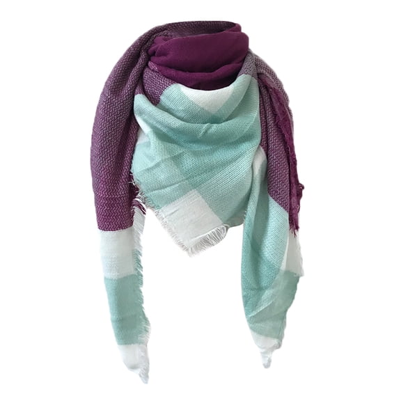 CHEGUTA Neck Scarf for Women Winter Scarf,Premium Winter Large Knit Plaid Checked Square Blanket Scarf Shawl Wrap