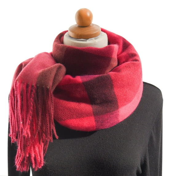 CHEGUTA Neck Scarf for Women Winter Scarf,Women's Autumn Winter Colorful Plaid Thick Warm Fringe Shawl Scarves
