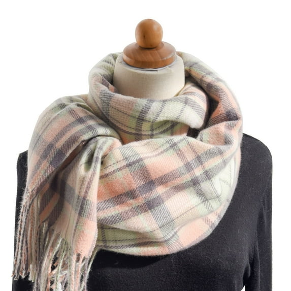 CHEGUTA Neck Scarf for Women Winter Scarf,Women's Autumn Winter Colorful Plaid Thick Warm Fringe Shawl Scarves