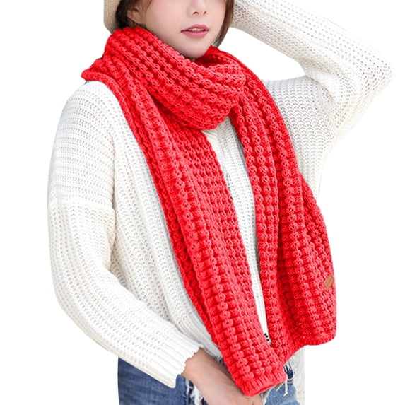 CHEGUTA Scarf for Women Winter Scarf,Winter Multi-Colored Knit Feel Pashmina Wraps Elastic Warm Light Thick Couples Scarf Unisex