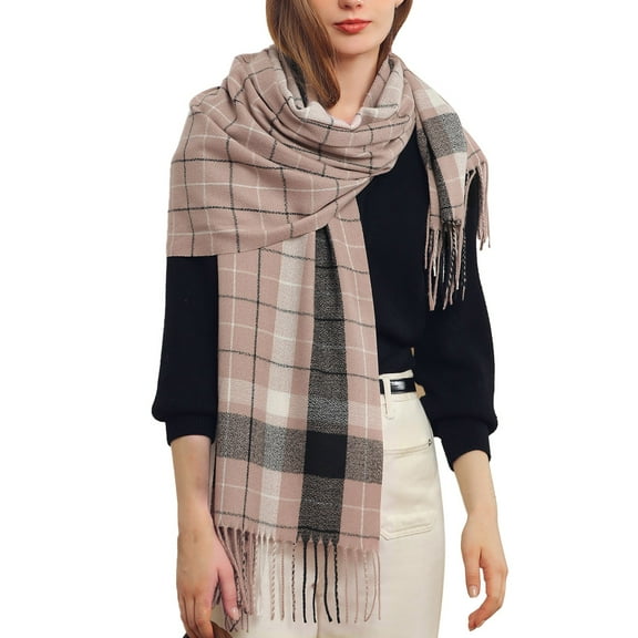CHEGUTA Scarf for Women Winter Scarf,Women's Autumn Winter Colorful Plaid Thick Warm Fringe Shawl Scarves