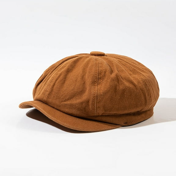 CHEGUTA Sun Hats for Women Unisex 8 Panel Denim Newsboy Cap Boy Fiddler Cabbie Artist Painter Flat Beret Hat Solid Color Hats Yellow