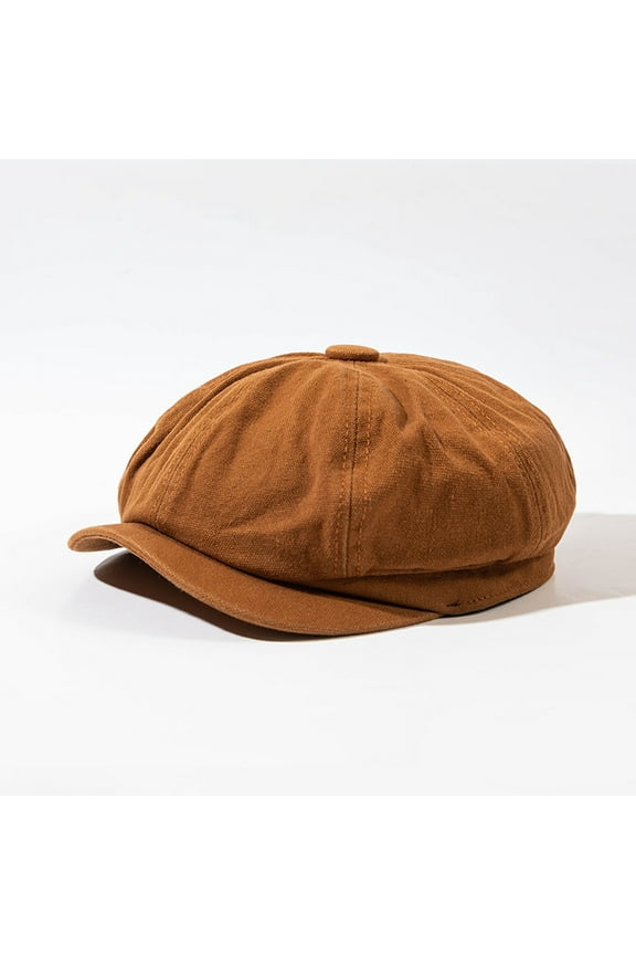 Sun Hats for Women Unisex 8 Panel Denim Newsboy Cap Boy Fiddler Cabbie Artist Painter Flat Beret Hat Solid Color Hats Yellow