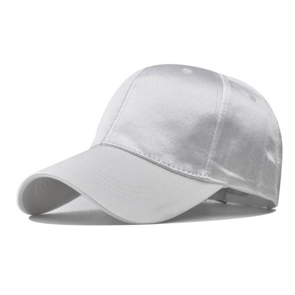 CHEGUTA Womens Baseball Caps Male Female Neutral Summer Satin Solid Adjustable Hat Visors Solid Color Hats White