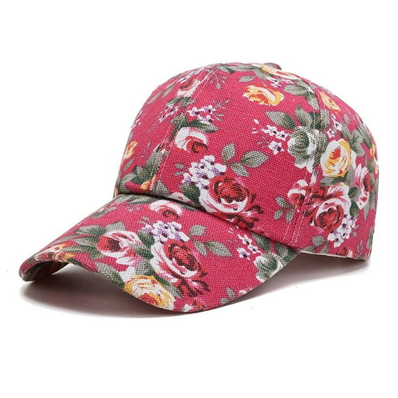 CHEGUTA Womens Baseball Caps Peony Color Cap Casual Trend Duck Outdoor Sun Hat Floral Hats Red