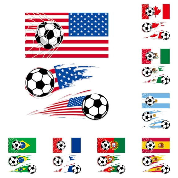 CHELIASD 10PCS Football Wall Decal Sticker, Removable Wall Decoration, DIY Sticker Mural Sets for Kids & Living Room Football Fans Home Decor