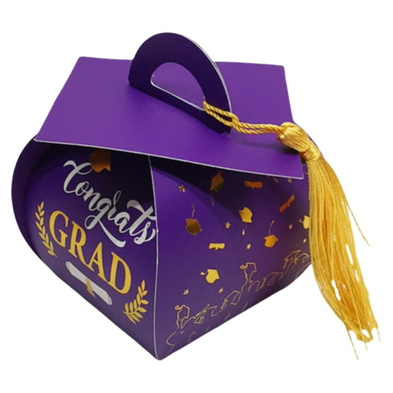 CHELIASD 10Pcs Graduation Cap Gift Boxes with Tassel, Class of 2026 Graduation Candy Boxes Centerpieces for Tables Party Decorations, Mini Treat Chocolate Box Graduate Favors Supplies
