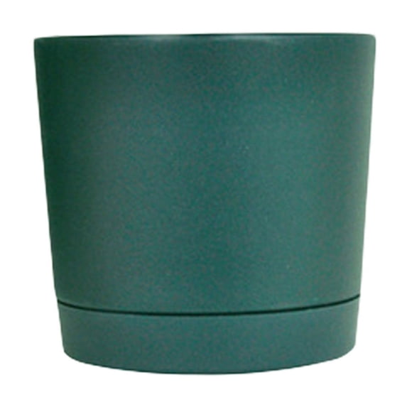 CHELIASD 6 Inch Plastic Planter Pot for Indoor Plants, Modern Cylinder Design, Drainage Hole & Saucer Included, Stable Structure, Elegant Home for Indoor Outdoor Plants