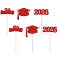 thumbnail image 1 of CHELIASD 6PCS Glitter Graduation Centerpieces for Tables, Cap & Diploma Cutouts on Sticks, Vase Decor with Confetti, Class of 2026 Table Toppers for College or High School, 1 of 7