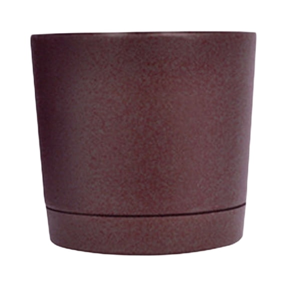 CHELIASD 8 Inch Plastic Planter Pot for Indoor Plants, Modern Cylinder Design, Drainage Hole & Saucer Included, Stable Structure, Elegant Home for Indoor Outdoor Plants