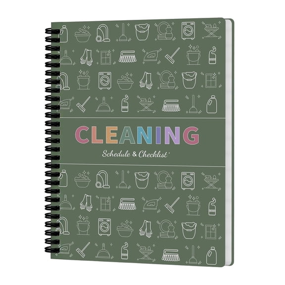 CHELIASD ADHD Cleaning Planner for Adults Women, Cleaning Schedule and Checklist Notebook, Daily Weekly Monthly Schedule Household Cleaning Checklist Planner, Green