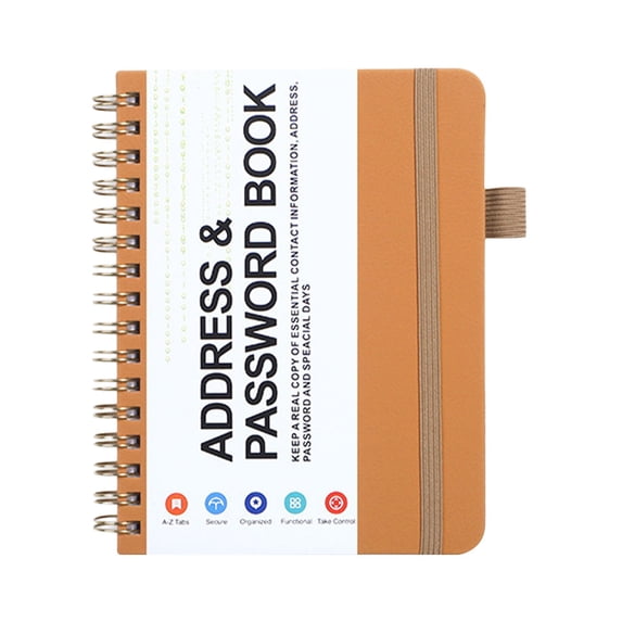 CHELIASD Address and Password Book with Alphabetical Tabs Hardcover Spiral Bound Address Organizer for Contacts,Internet Website Logins,Telephone Book Notebook Journal for Home Office
