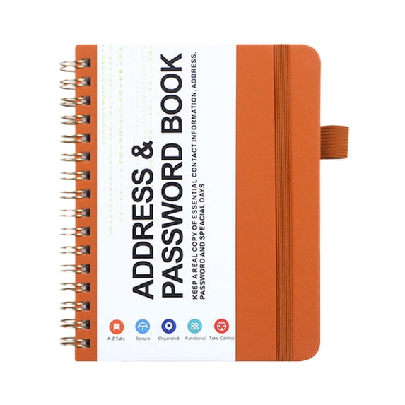 CHELIASD Address and Password Book with Alphabetical Tabs Hardcover Spiral Bound Address Organizer for Contacts,Internet Website Logins,Telephone Book Notebook Journal for Home Office