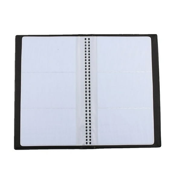 CHELIASD Black PU Leather Business Card Holder, 7.7 x 4.5 Inch 120-Card Portable Binder Wallet, for Men Women Credit Card Storage, Portable Card Binder, Office Card Storage