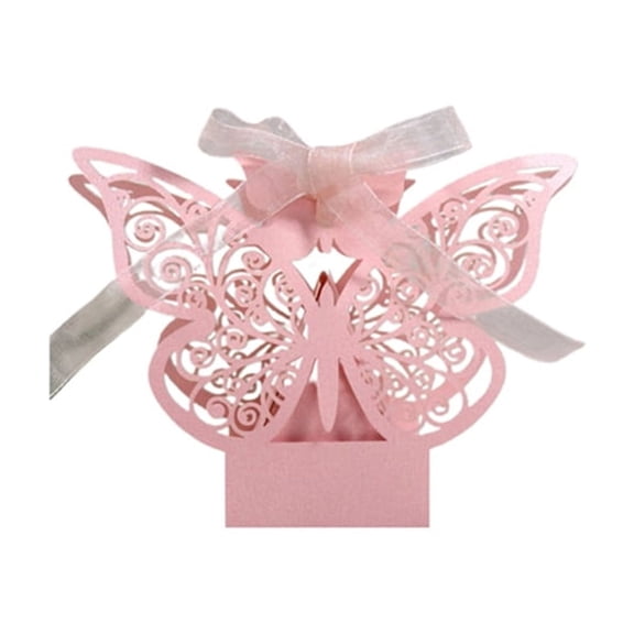 CHELIASD Colored 3D Butterfly Hollow Out Gift Box, DIY Assemble Wedding Candy Storage Case, Exquisite Cutout Art Decor Box, for Wedding Favor Candy Gifting Dessert Tabletop Ornament Packaging