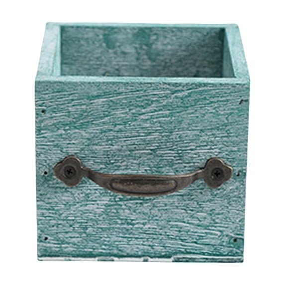 CHELIASD Country Style Wood Planter Box, Rustic Wooden Flower Box - 3.34"x3.74" Square Planter - Small Wood Crates Unfinished Succulent Planters - Decorative Wooden Boxes for Flower Arrangements