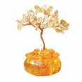 thumbnail image 1 of CHELIASD Feng Shui Citrine Money Tree Decorative Crystal Bonsai for Home and Office, LuckyWealth Tree with Base Gold Coin and Amulet, Small Desktop Fortune Ornament Requires, 1 of 7