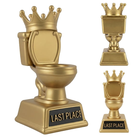 CHELIASD Freetoes Gold Toilet Trophy 7 Inch Football Trophy Funny Last Place Awards and Trophies Family Game Night Trophies for Tournaments, School Competitions, Sports Events Teams