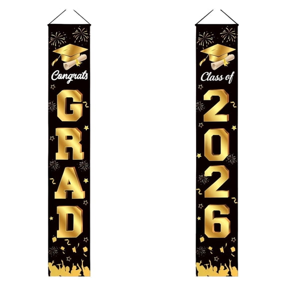 CHELIASD Graduation Decorations 2026, Red and Black Class of 2026 Party Decor, Graduation Banners and Supplies for High School or College Celebration