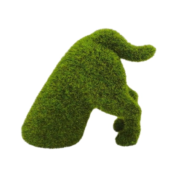 CHELIASD Green Puppy Figurines Flocked Animal Ornament Decorative Flocking Statue Peeing Dog Furry Moss Covered Puppy Party Favors Gifts for Home Lawn Garden Patio Tabletop Decor