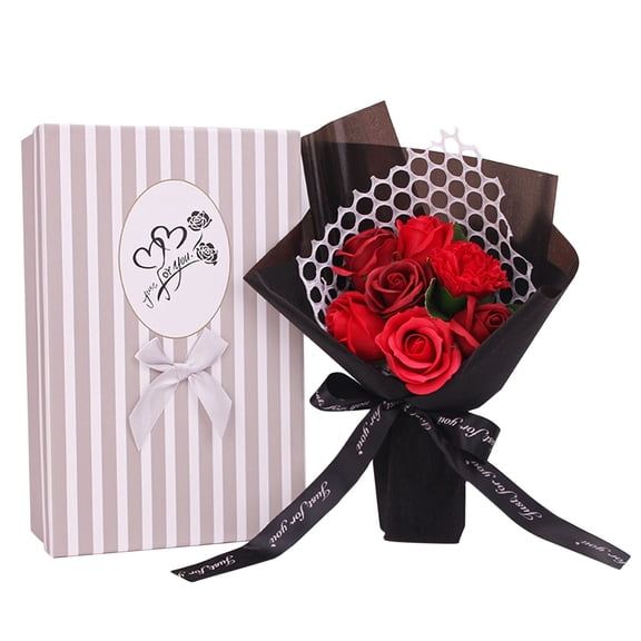 CHELIASD Mother's Day Gift Hand Bouquet Gift Box Soap Flower Gift Box for Women Mom Wife Friend, Birthday Christmas Valentine's Mothers from D aughter Artificial Flowers