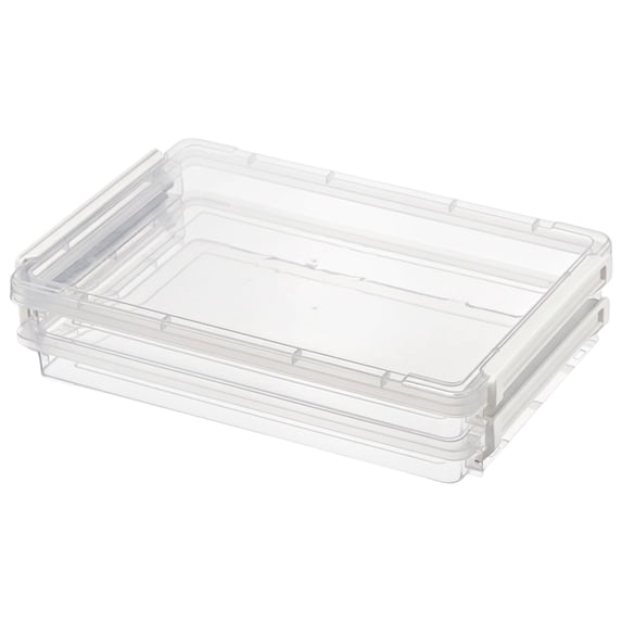 CHELIASD Plastic Storage Bins with Latching Lids Portable Project Case Clear File Box Stackable Storage Containers for Organizing A4 Paper, Photo, Document, Scrapbook