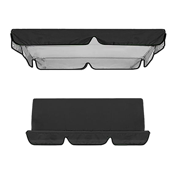 CHELIASD Porch Swing Canopy Swing Canopy, Replacement Swing Cover, Sun Shade Awning Cover, for Outdoor Garden Patio Porch Yard, 1× Swing top (142×120×18cm) + 1× Seat cover (150×150×10cm)