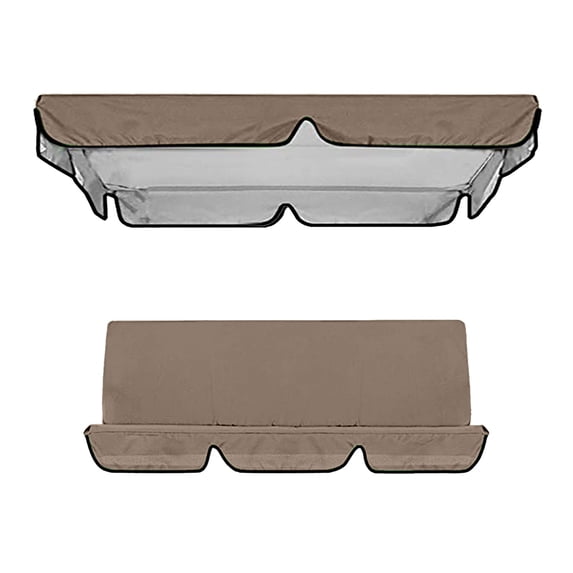 CHELIASD Porch Swing Canopy Swing Canopy, Replacement Swing Cover, Sun Shade Awning Cover, for Outdoor Garden Patio Porch Yard, 1× Swing top (142×120×18cm) + 1× Seat cover (150×150×10cm)