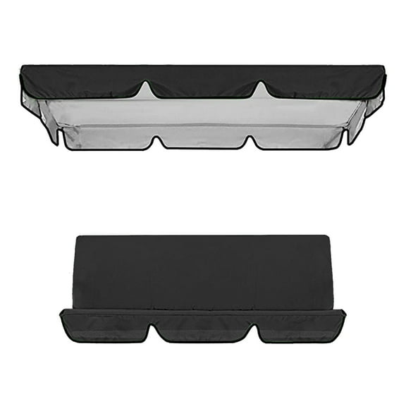 CHELIASD Porch Swing Canopy Swing Canopy, Replacement Swing Cover, Sun Shade Awning Cover, for Outdoor Garden Patio Porch Yard, 1× Swing top (195×125×15cm) + 1× Seat cover (150×150×10cm)