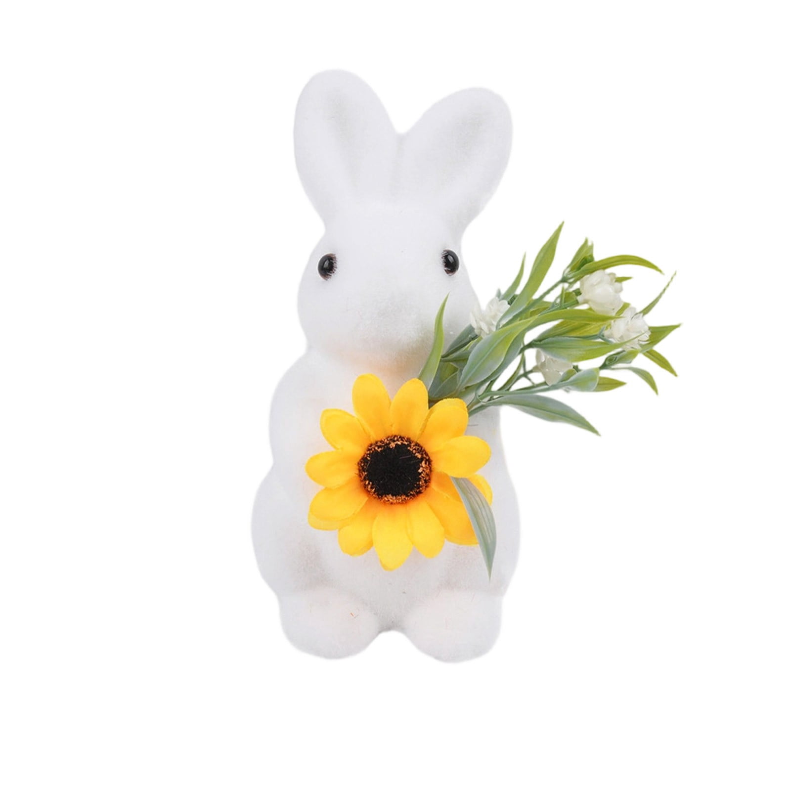 CHELIASD Realistic Rabbit Figurine, Natural Flocking Texture, Easter ...
