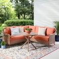 thumbnail image 1 of Mainstays Chelsea Outdoor Patio Steel 4-Pieces Sectional Dining Set with Terra Cotta Cushions, 1 of 8