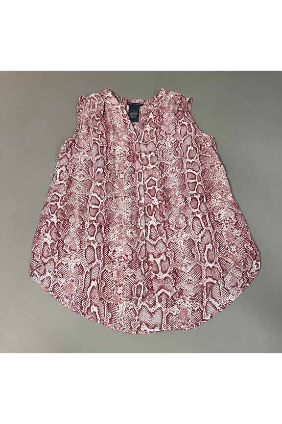 CHELSEA THEODORE Sleeveless Blouse Women's Size S Pink Python 2165072 (NEW)