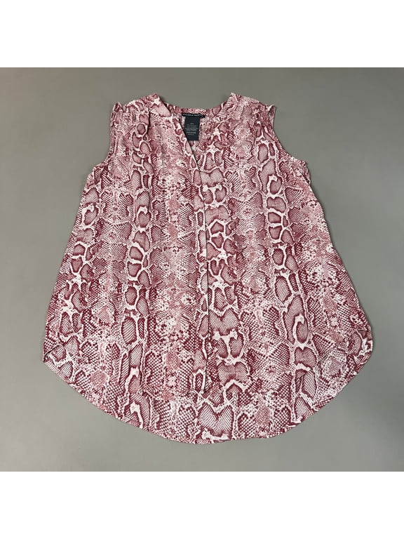 CHELSEA THEODORE Sleeveless Blouse Women's Size S Pink Python 2165072 (NEW)