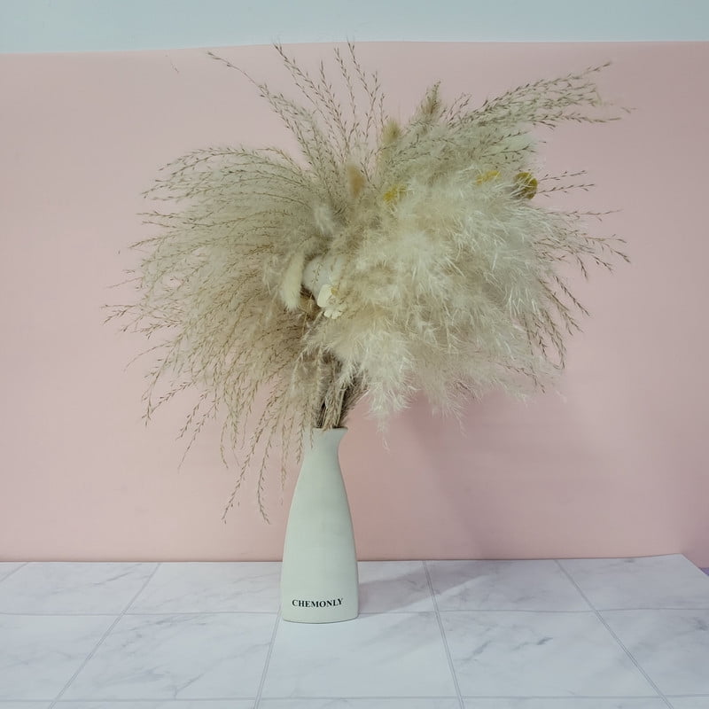 CHEMONLY Dried flower arrangements  Fluffy Dried Flower Arrangement — Ideal for Home Decor, Bohemian-Style Wedding Centerpieces, and Vase Fillers for Living Rooms, Bedrooms, or Offices