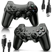 CHENGDAO 2 Pack Controller for PS3, Wireless Controller for Playstation 3, 6-Axis Motion, Double Shock