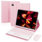 CHENGDAO Case with Keyboard Compatible with iPad 11 inch 2025 A16 & iPad Pro 11, Detachable Wireless Cover with Mouse for iPad 11th 10th Gen - Pink