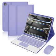CHENGDAO Case with Keyboard Compatible with iPad 11 inch 2025 A16 & iPad Pro 11, Detachable Wireless Cover with Mouse for iPad 11th 10th Gen - Purple
