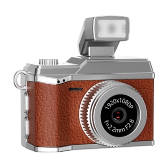 CHENGDAO Digital Camera for Kids- Mini Retro 1080P HD Video Camera for Kids - Brown