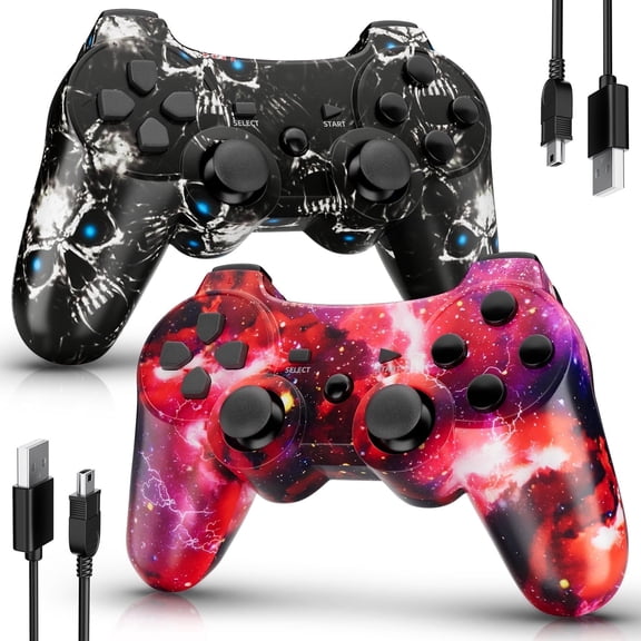 CHENGDAO Wireless Controller for PS3, 2 Pack Game Controller, 6-Axis Motion Sensor