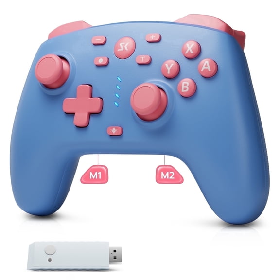 Wireless Controller for PC & Switch 2, with Hall Effect Sticks, 2 Back Buttons, Wireless Controller for Android, iOS, Steam Deck, Tesla - Blue