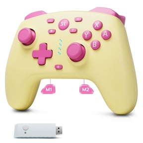 CHENGDAO Wireless Controller for Switch & Switch 2, Hall Effect PC Controller with 2 Programmable Back Buttons, 2.4G/Bluetooth/Wired - Cake Yellow