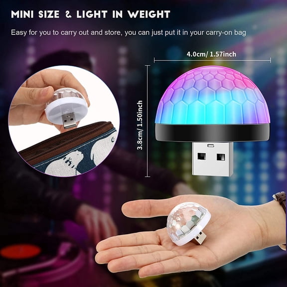 CHENGJIA 12 Pcs USB Mini Disco Ball Lights DJ Ball USB Magic Strobe Light