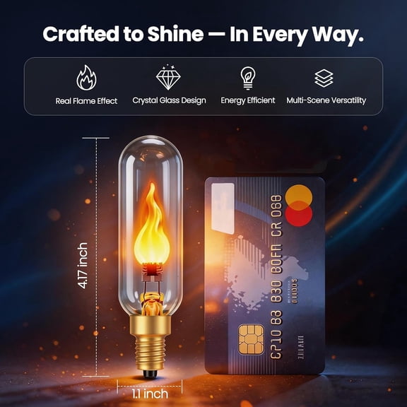 CHENGJIA E12 Flame Light Bulbs Real Flickering Effect LED Candelabra Bulb-6