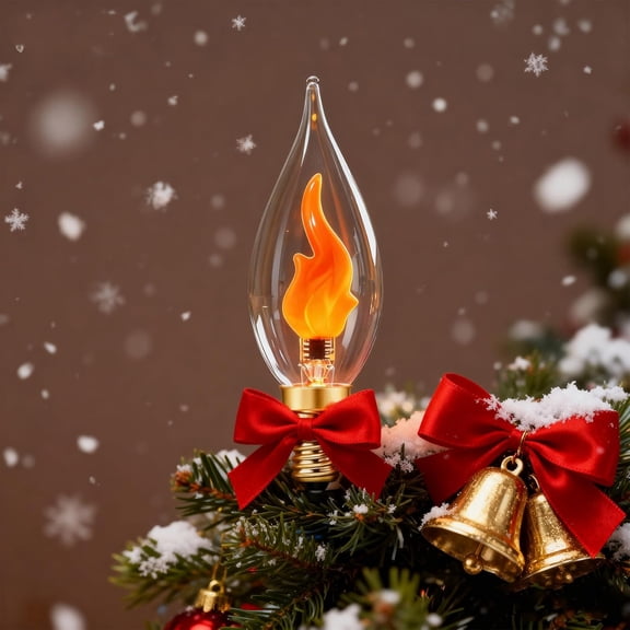 CHENGJIA E12 Flickering Flame Bulb Candelabra LED Flame Light Bulb, 1 Mode