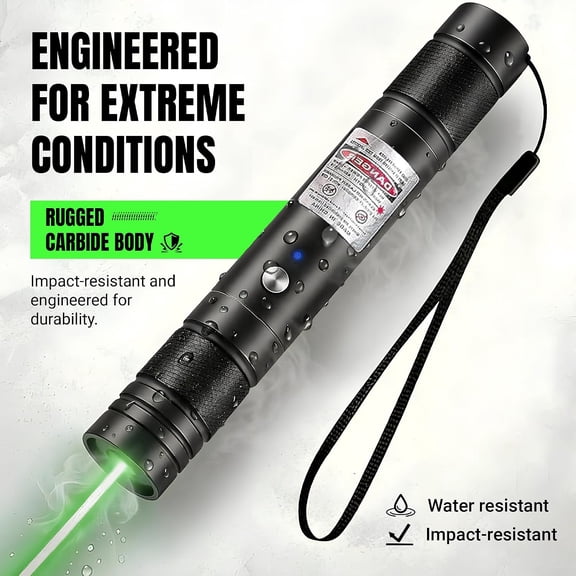 CHENGJIA High Power Green Laser Pointer | Tactical Long Range Green Laser Pointer | Single Press On/Off Tactical Lazer Pointer | Rechargeable Lazer Pointer and Carrying Case