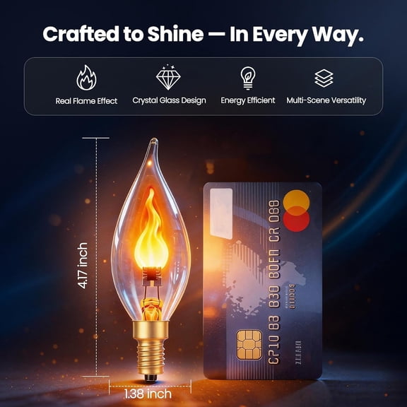 CHENGJIA LED E12 Flickering Light Bulb, Realistic Flame Light Bulbs