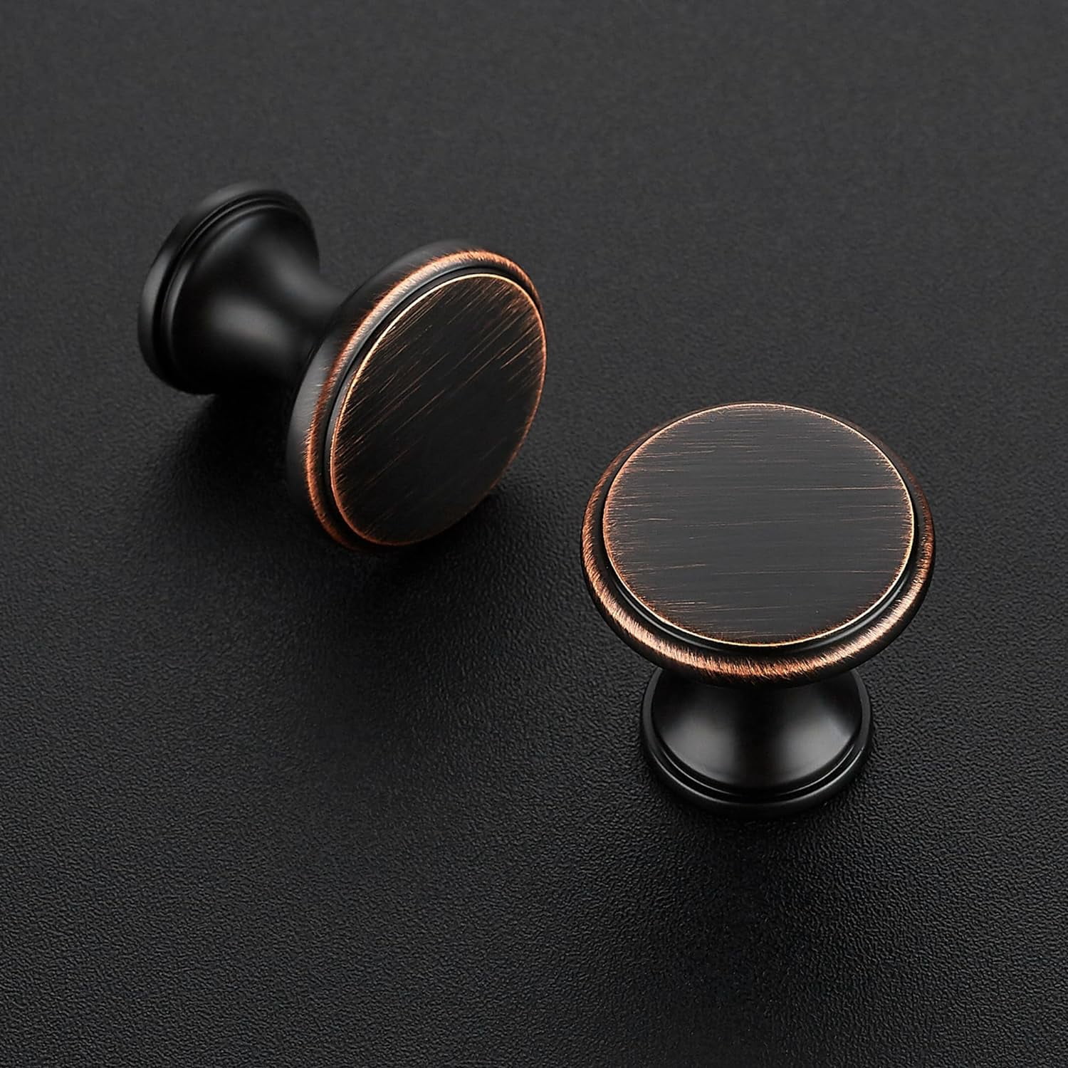 CHENGJIA Oil Rubbed Bronze Kitchen Cabinet Knobs, Solid Zinc Pulls, 10 Pack