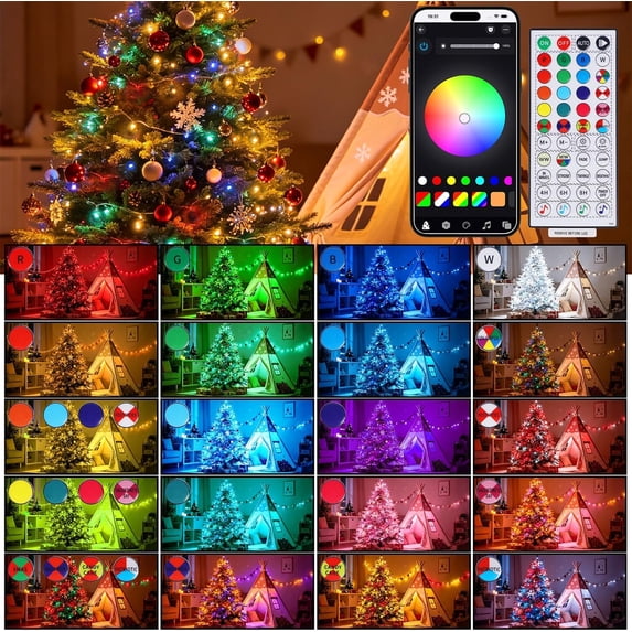 CHENGJIA Smart Color Changing Halloween Lights, 98.6FT 300 LED RGB ...
